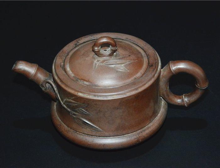 顾景舟款竹节纹壶老紫砂壶