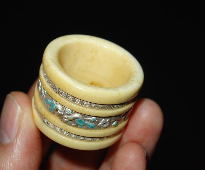 包银点蓝精品扳指