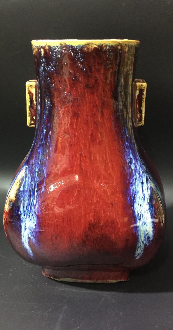 民国钧瓷贯耳瓶