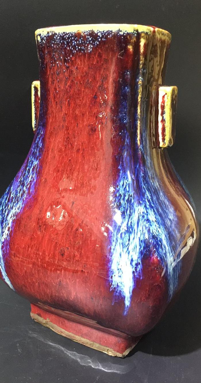 民国钧瓷贯耳瓶