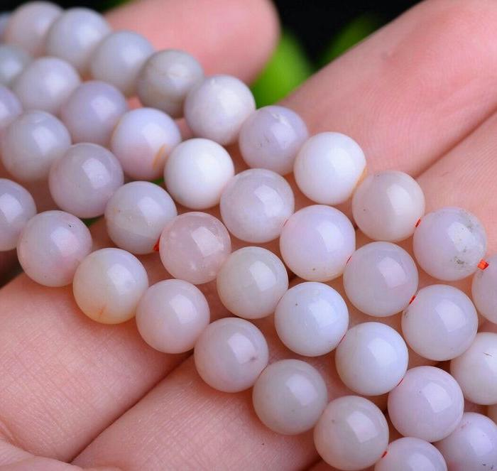 天然全白体盐源玛瑙多圈珠串7mm