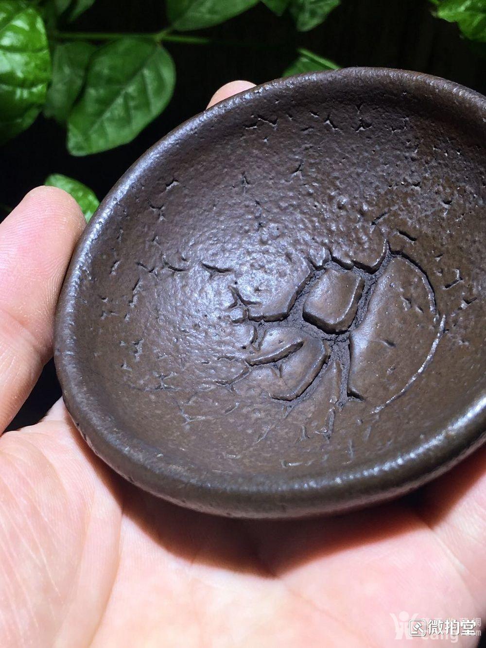 s建窑铁胎厚唇龟裂钵盏