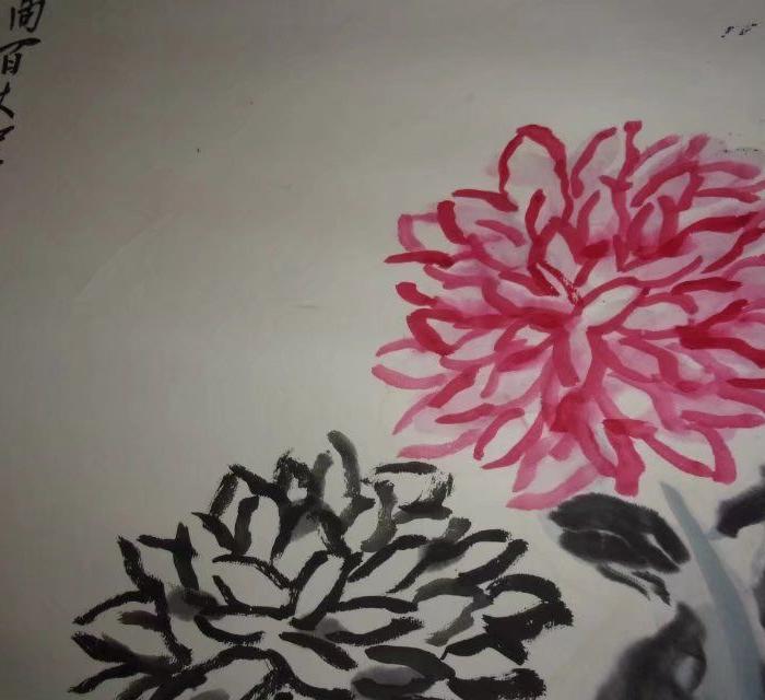 精品写意花鸟画国画菊花图,落款很多字,啊,我太喜欢了,你也是