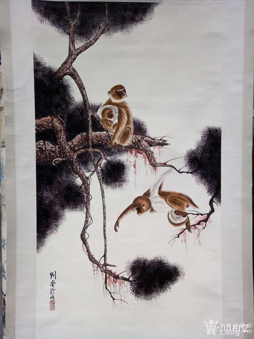 刘奎龄《猴》卷轴挂画中堂画