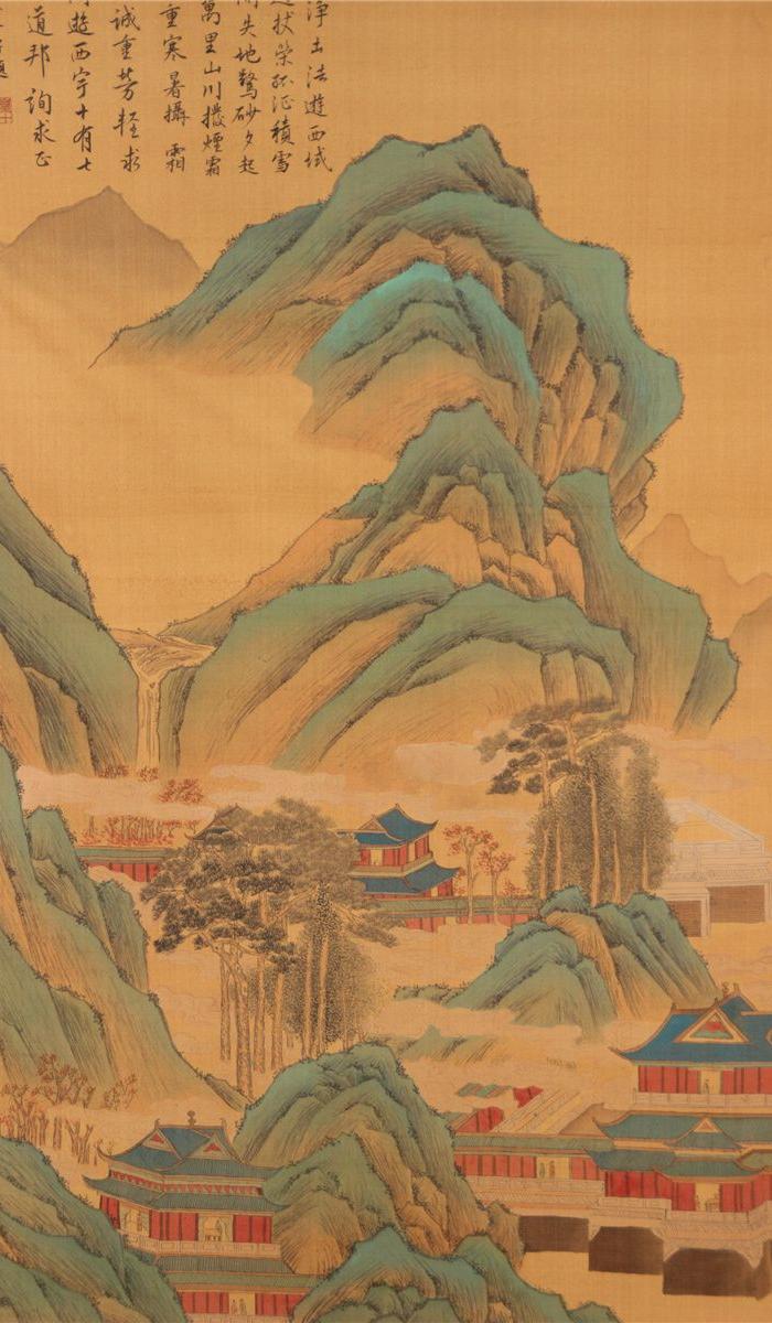 仇英青山绿水图