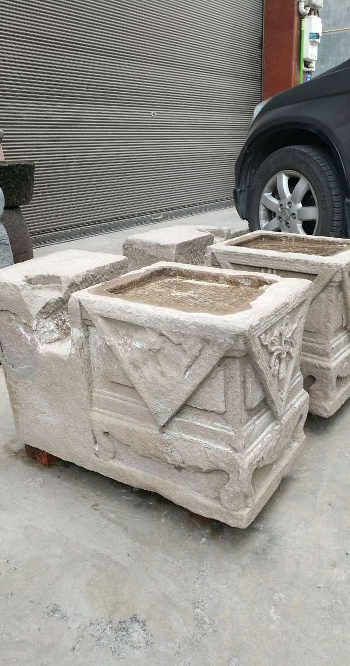 一对门槛石 清代