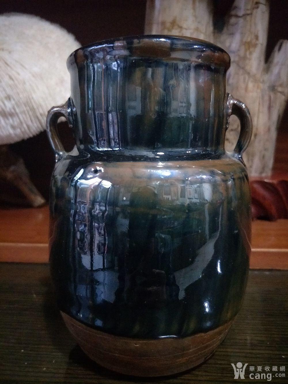 清代,耀州窑系双系罐.