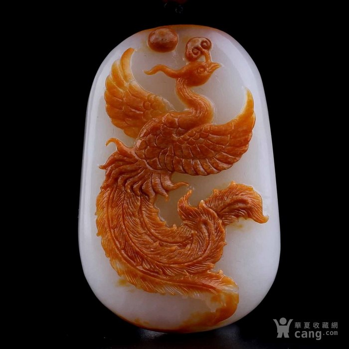 品新疆和田玉白玉黄*籽料吉祥凤凰吊坠苏工精刻凤凰挂件
