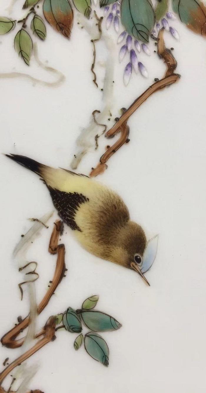 珠山八友毕伯涛花鸟瓷板画