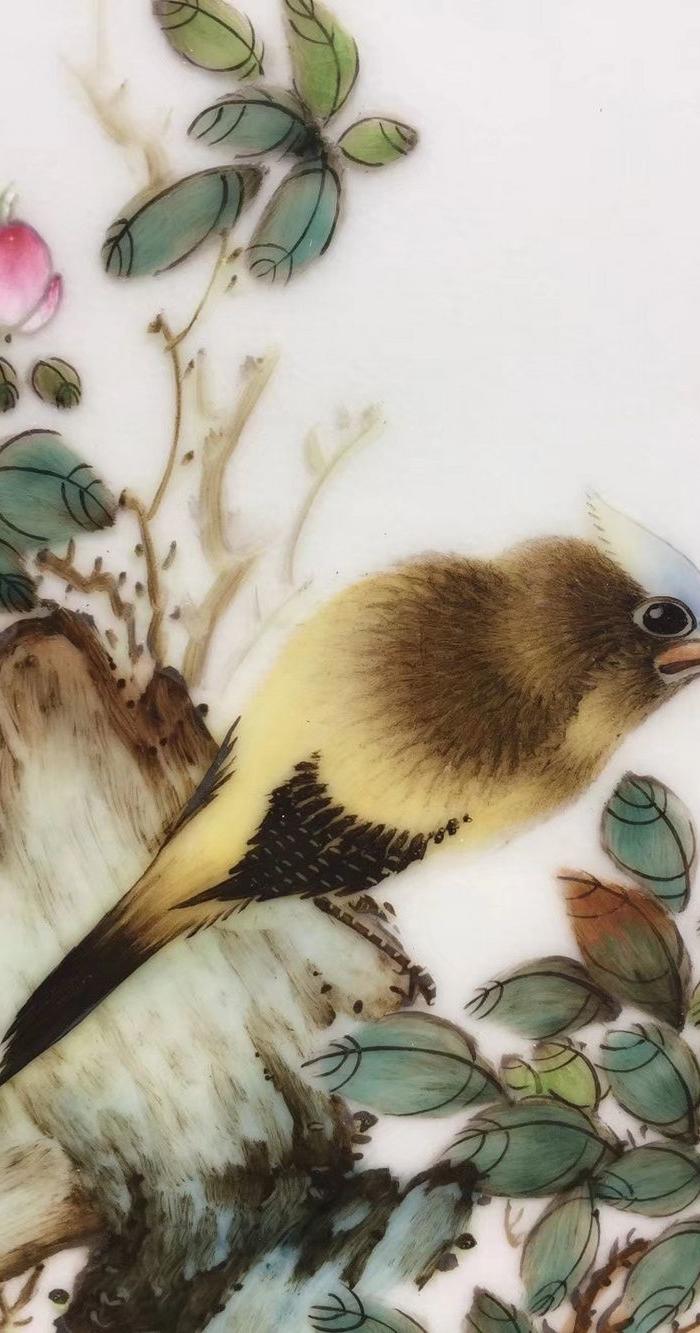 珠山八友毕伯涛花鸟瓷板画