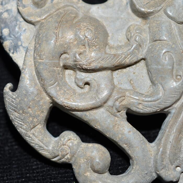 古玩古玉老玉 鸡骨白 龙凤壁 佩件