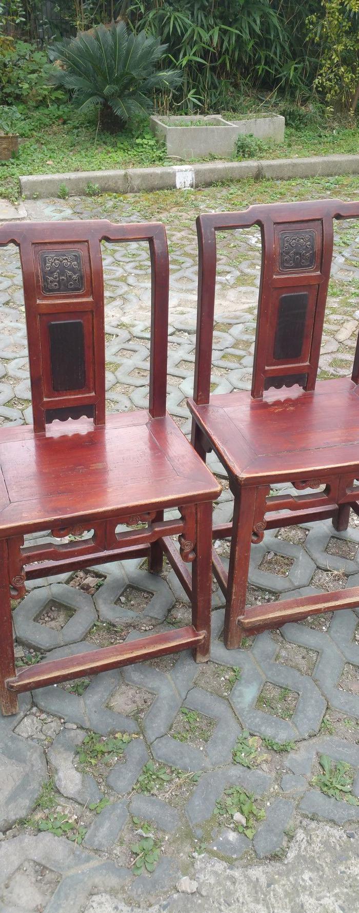 一对民国白榉木 楝树 ,文旦椅,运费到付