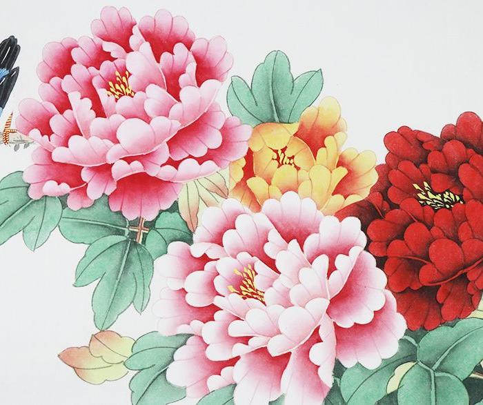 凌雪《花开富贵》国画富贵牡丹工笔画手绘真迹