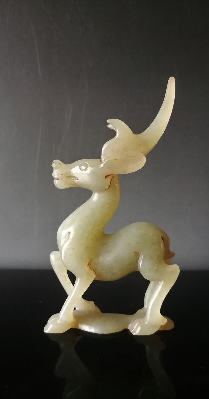 战汉古玉和田籽料玉鹿