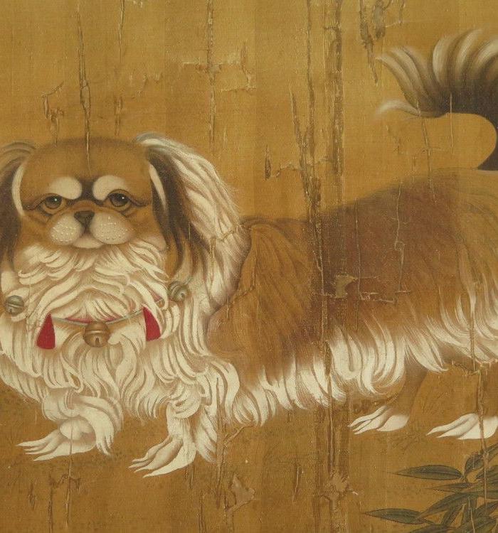 郎世宁画狮子狗立轴