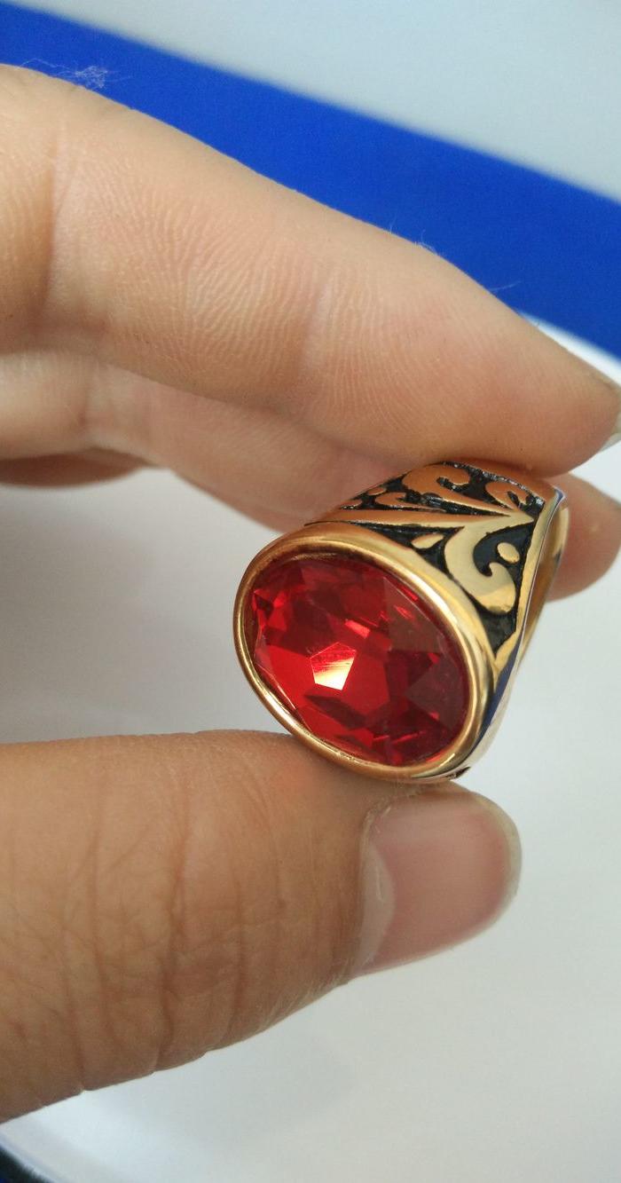 天然红宝石老凤祥18k戒指