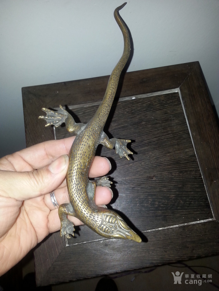 民国精品实心逼真铜蜥蜴.