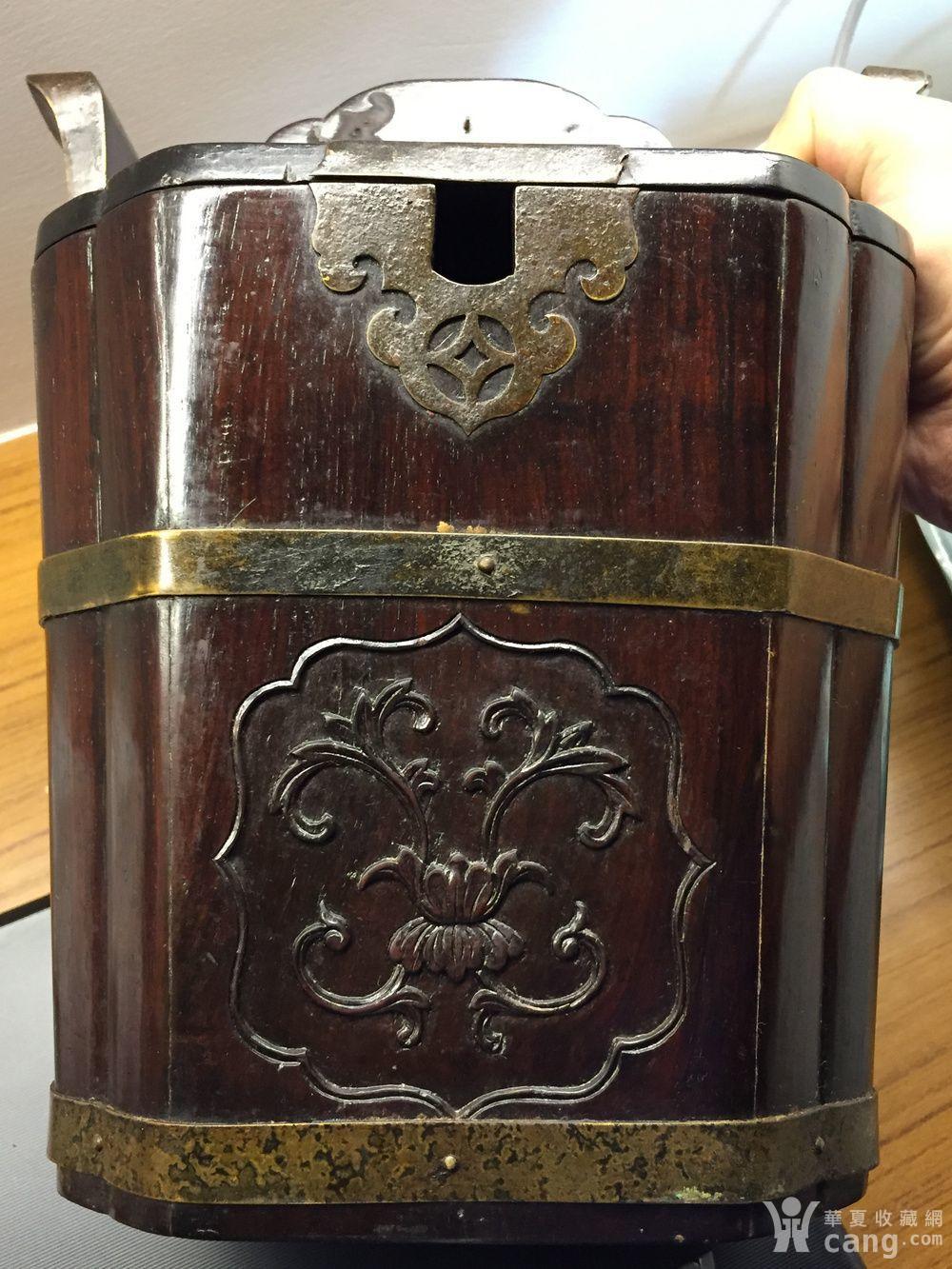 清代大红酸枝茶桶