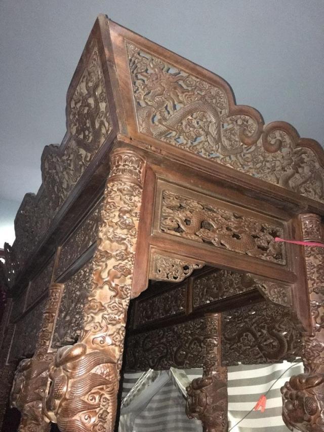 古代家具手工雕刻黄花梨雕龙拔步床