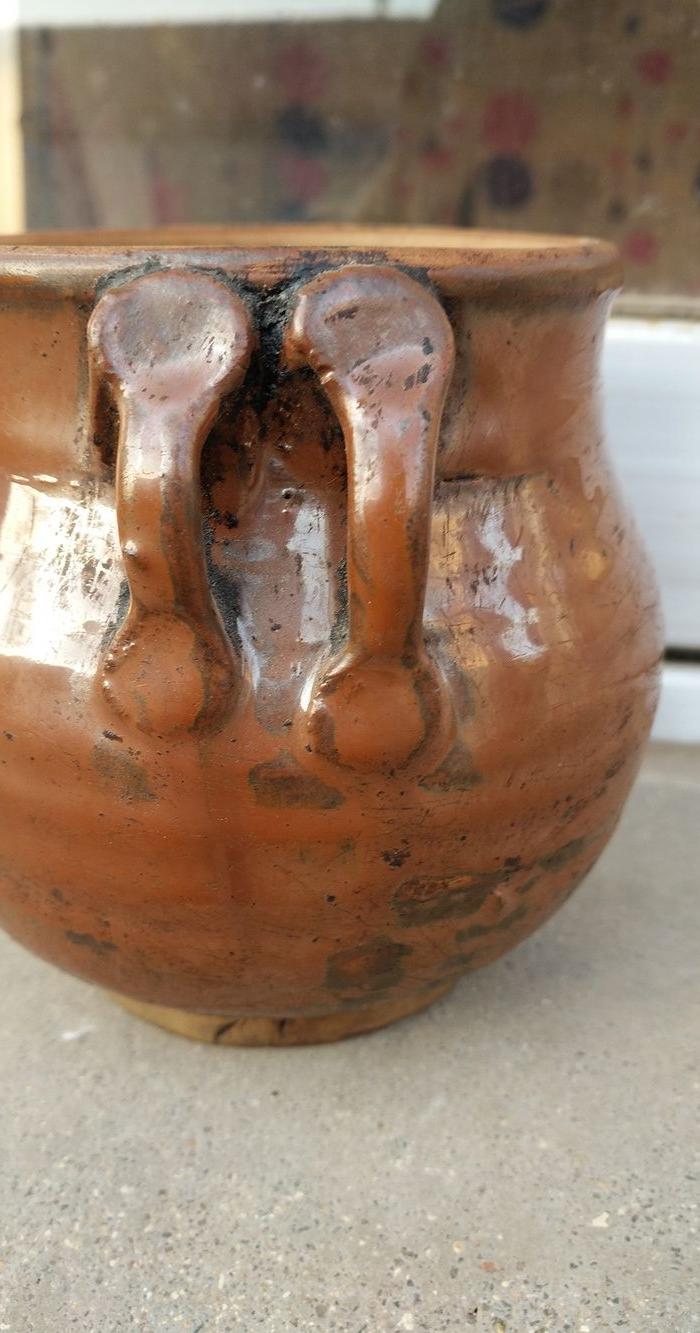 明晚期黄釉双耳罐一个