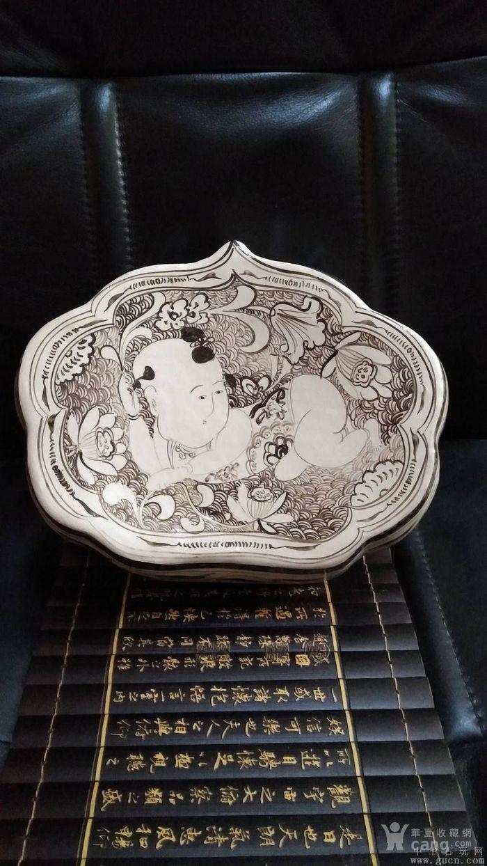 磁州窑莲生贵子人物枕