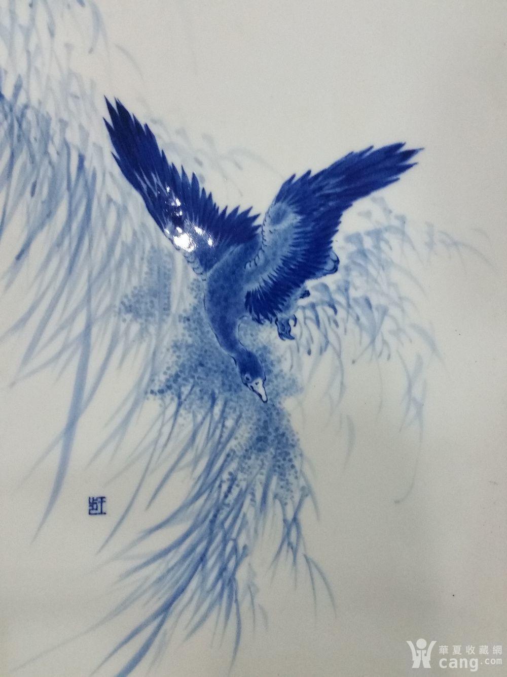 王步青花花鸟瓷板画一套