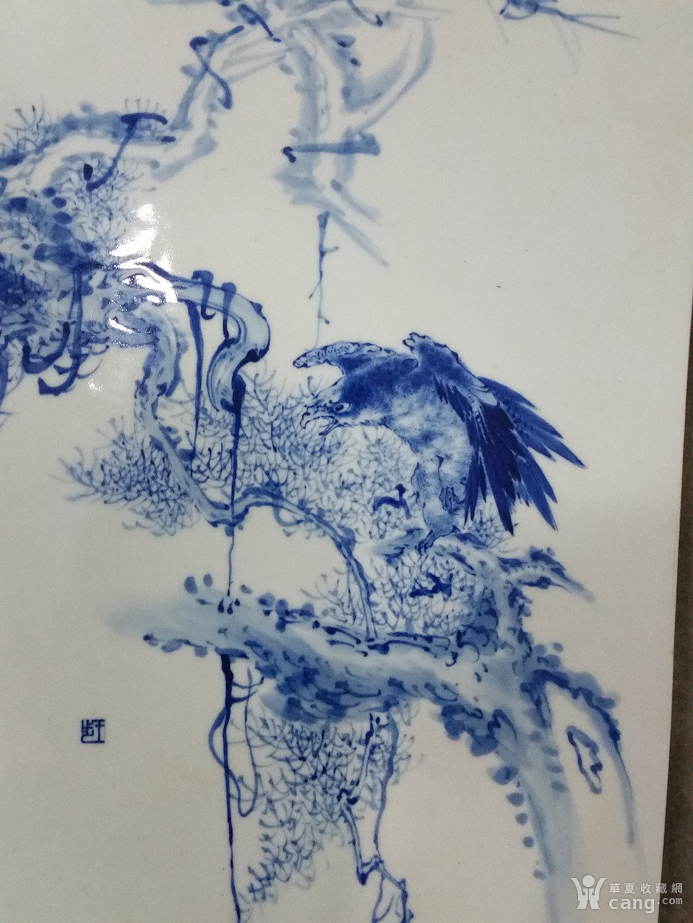 王步青花花鸟瓷板画一套