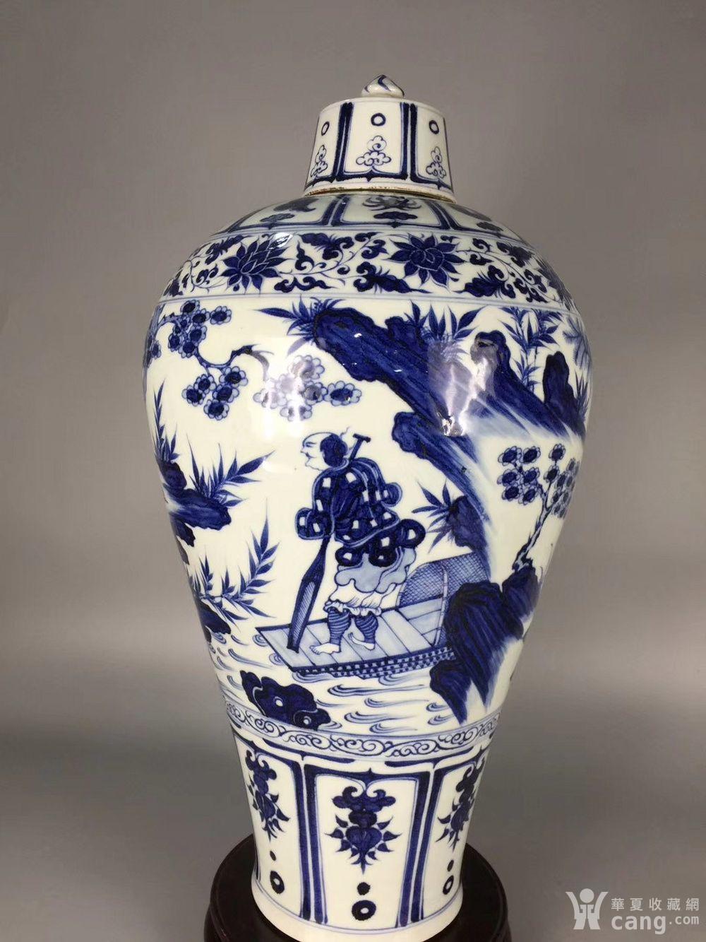 元青花萧何月下追韩信纹大梅瓶