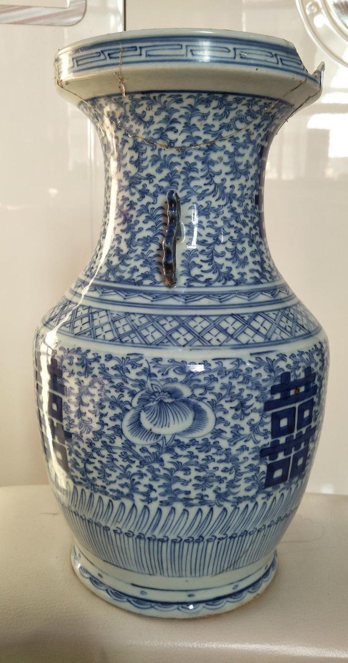 青花喜字瓶_青花喜字瓶价格_青花喜字瓶图片_来自藏友古瓷缘分_瓷器