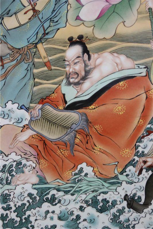 丁观鹏 八仙神通图瓷板