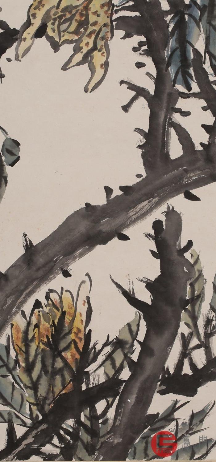 清末吴昌硕款著名画家西冷印社首任社长《佛手》设色纸本立轴