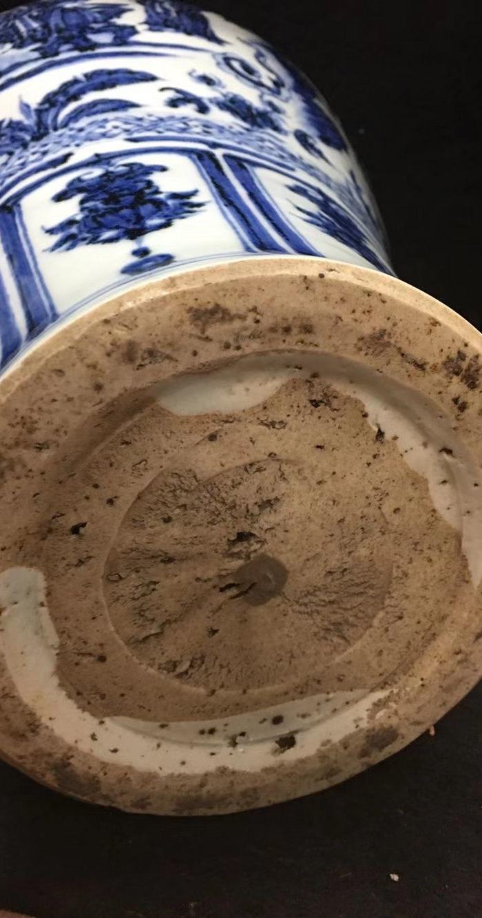 元青花三顾茅庐图梅瓶,高度44,肚径27