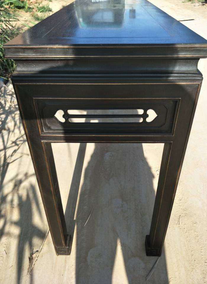 明清收藏 小叶紫檀镶嵌铜条条桌条案 老古董老物件