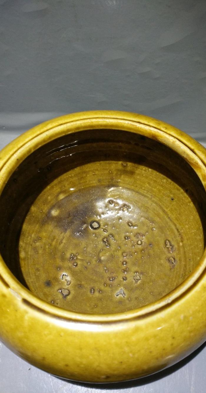 品相完美釉色漂亮的唐黄釉钵