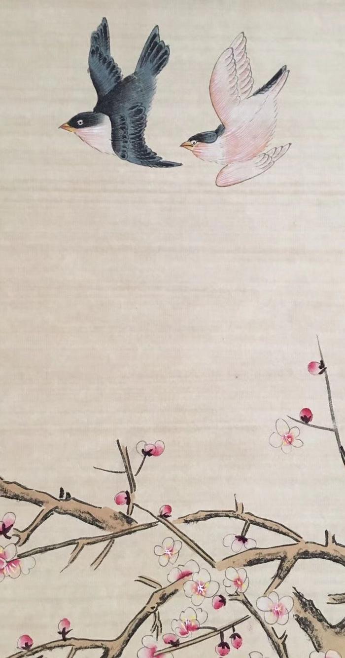 王梦白 花鸟画,四尺手绘作品