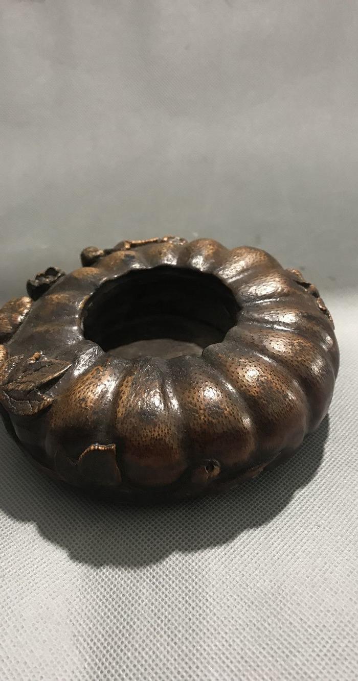 收来的老竹根莲花笔洗水孟 包浆老道 收藏佳品