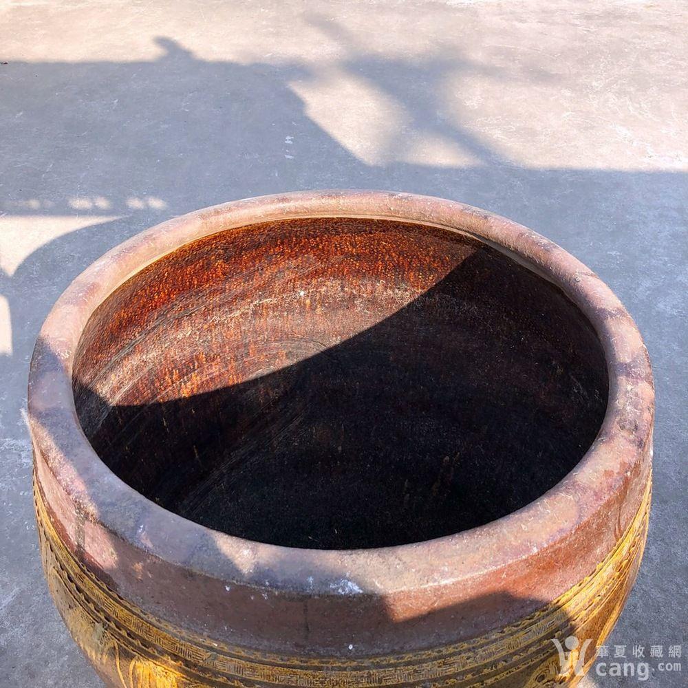 清早期 宜兴紫砂 满工堆花 全美品 橄榄赏缸