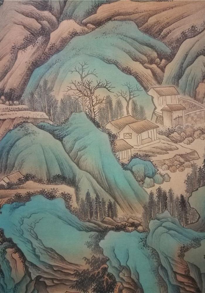 仇英青绿山水图