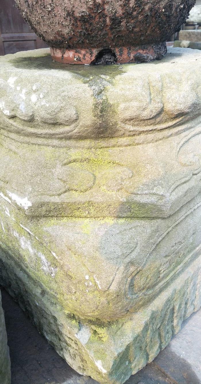 全品 清代 满工浮雕花卉纹柱础