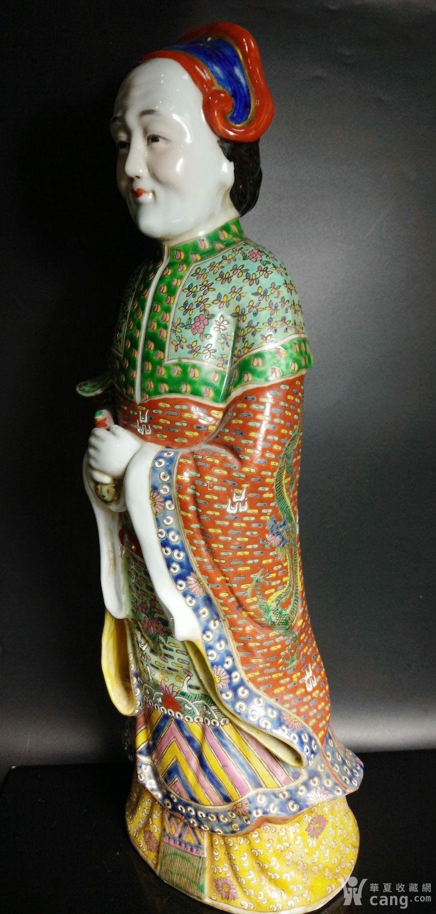 清末 福建会馆粉彩瓷塑如意娘娘陈设摆件 天上圣母妈祖造像