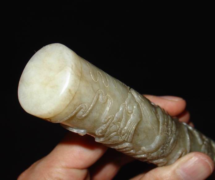 和田玉 龙凤玉柱