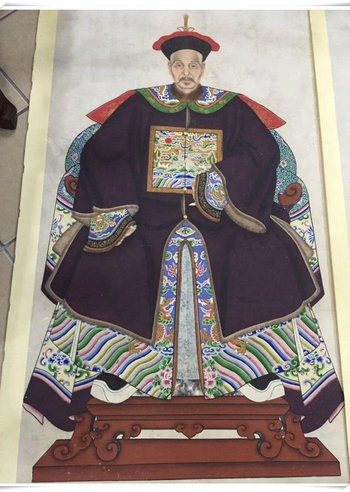 清代老字画 祖宗人物画像 名人名家老画国画 g 143