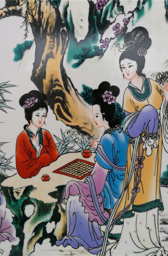 珠山八友余顺福人物瓷板挂屏
