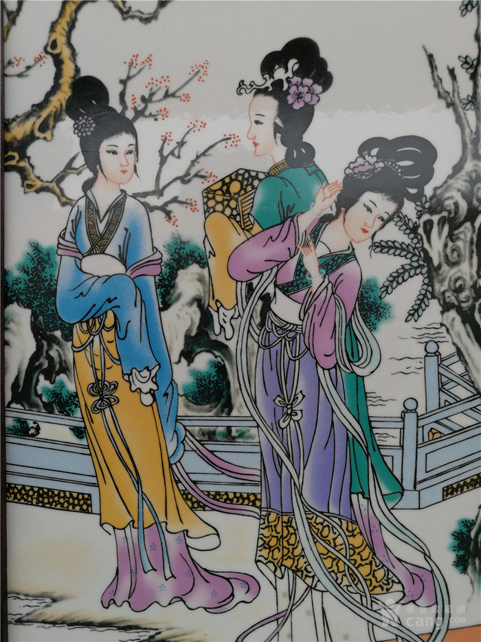 珠山八友余顺福人物瓷板挂屏