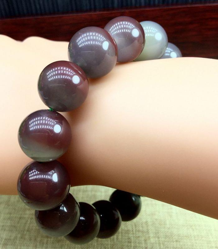 天然超美紫绿玛瑙单圈手链