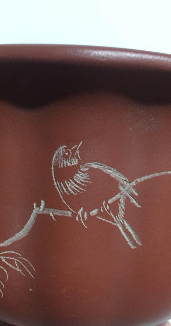 小石刻 紫砂花盆