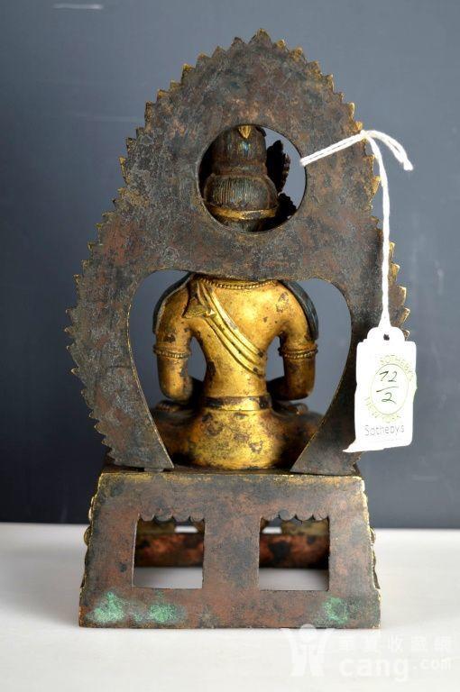 大清乾隆庚寅年 敬造款铜鎏金无量寿佛像