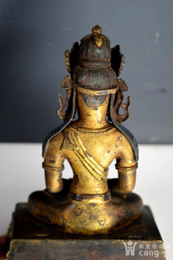 大清乾隆庚寅年 敬造款铜鎏金无量寿佛像