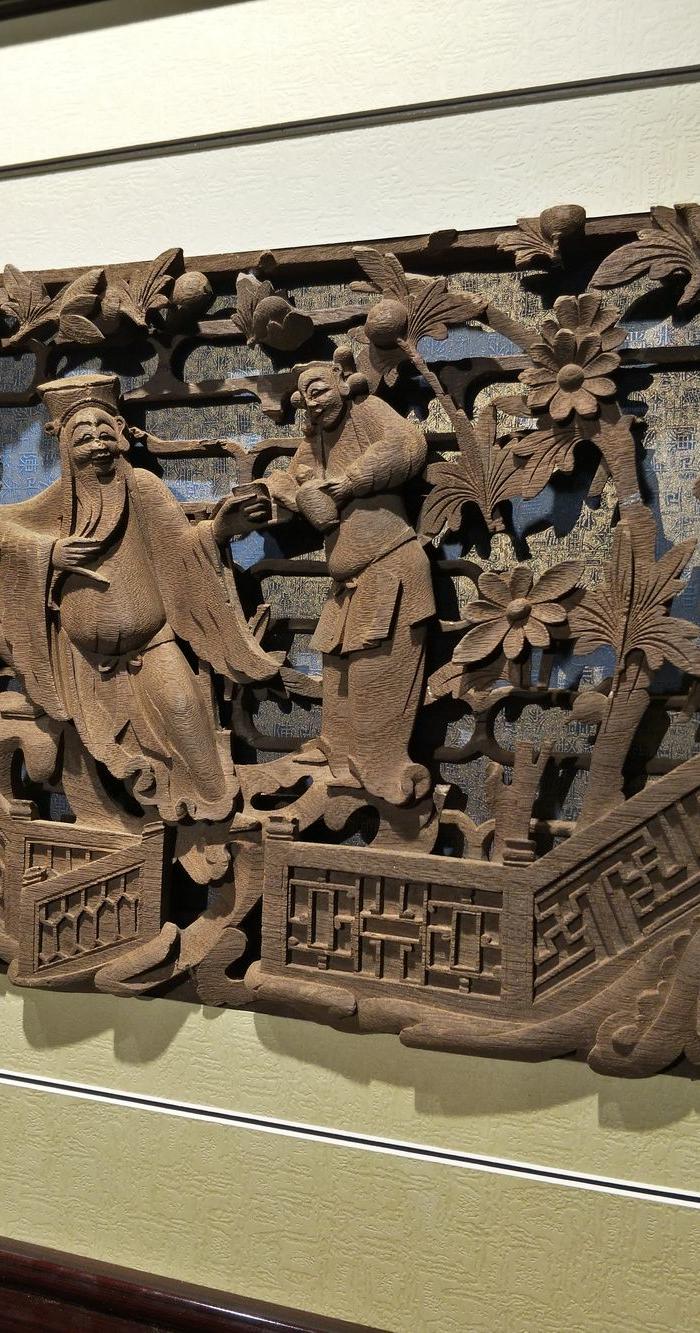 清代精工高浮雕人物故事花板