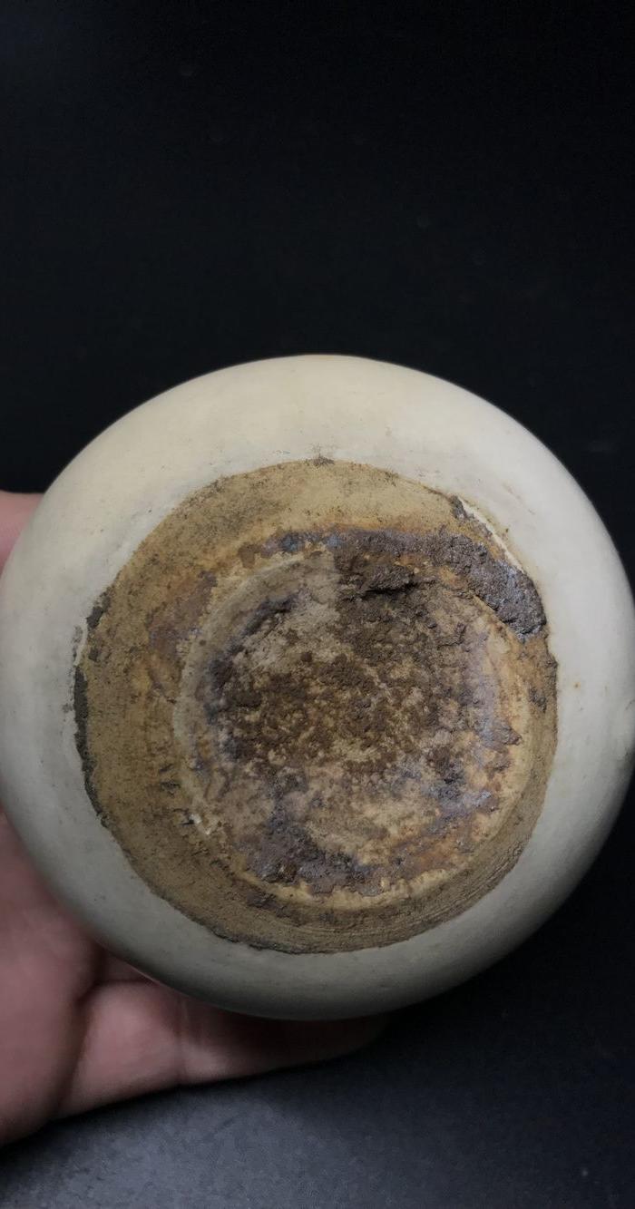 * 邢窑 白釉点彩 水盂一对